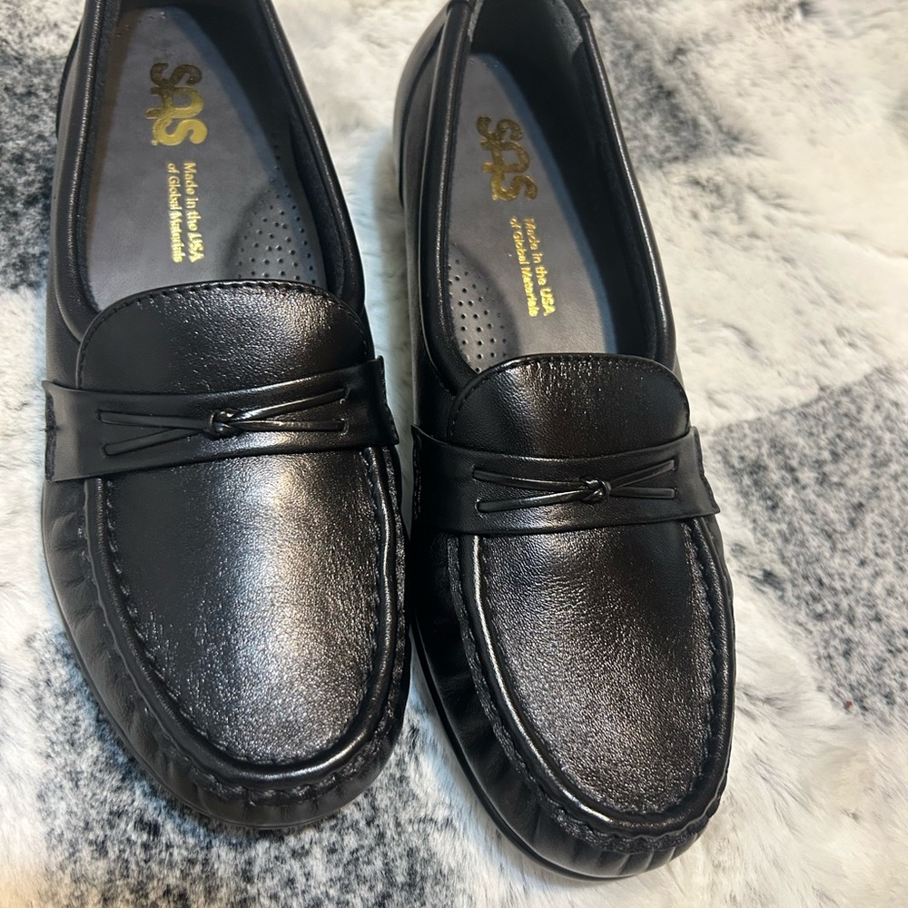 SAS Women's Black Slip-On Loafers